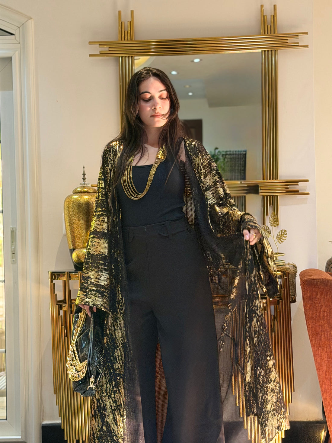 Midnight Gold Shimmer Cardigan