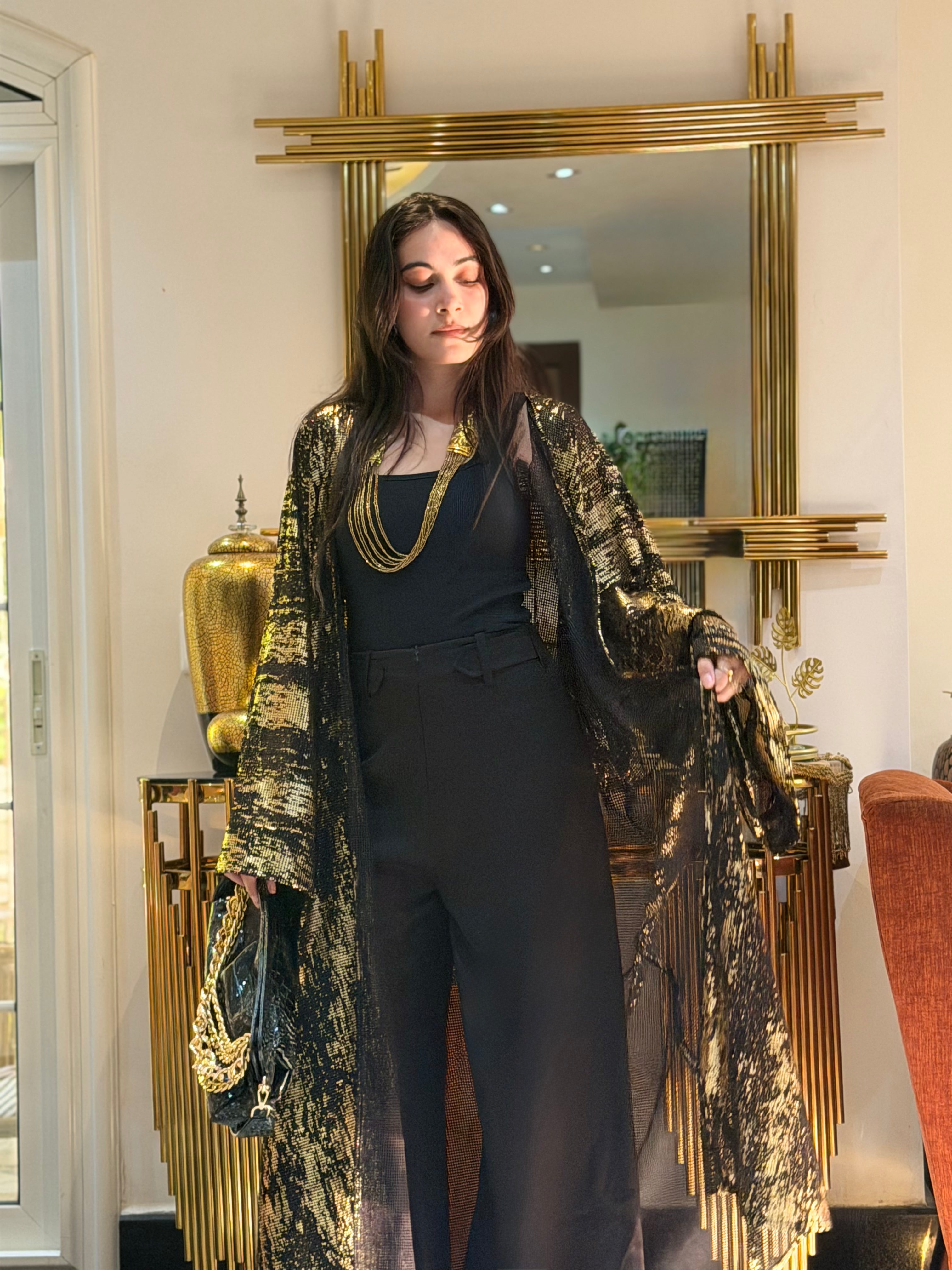 Midnight Gold Shimmer Cardigan