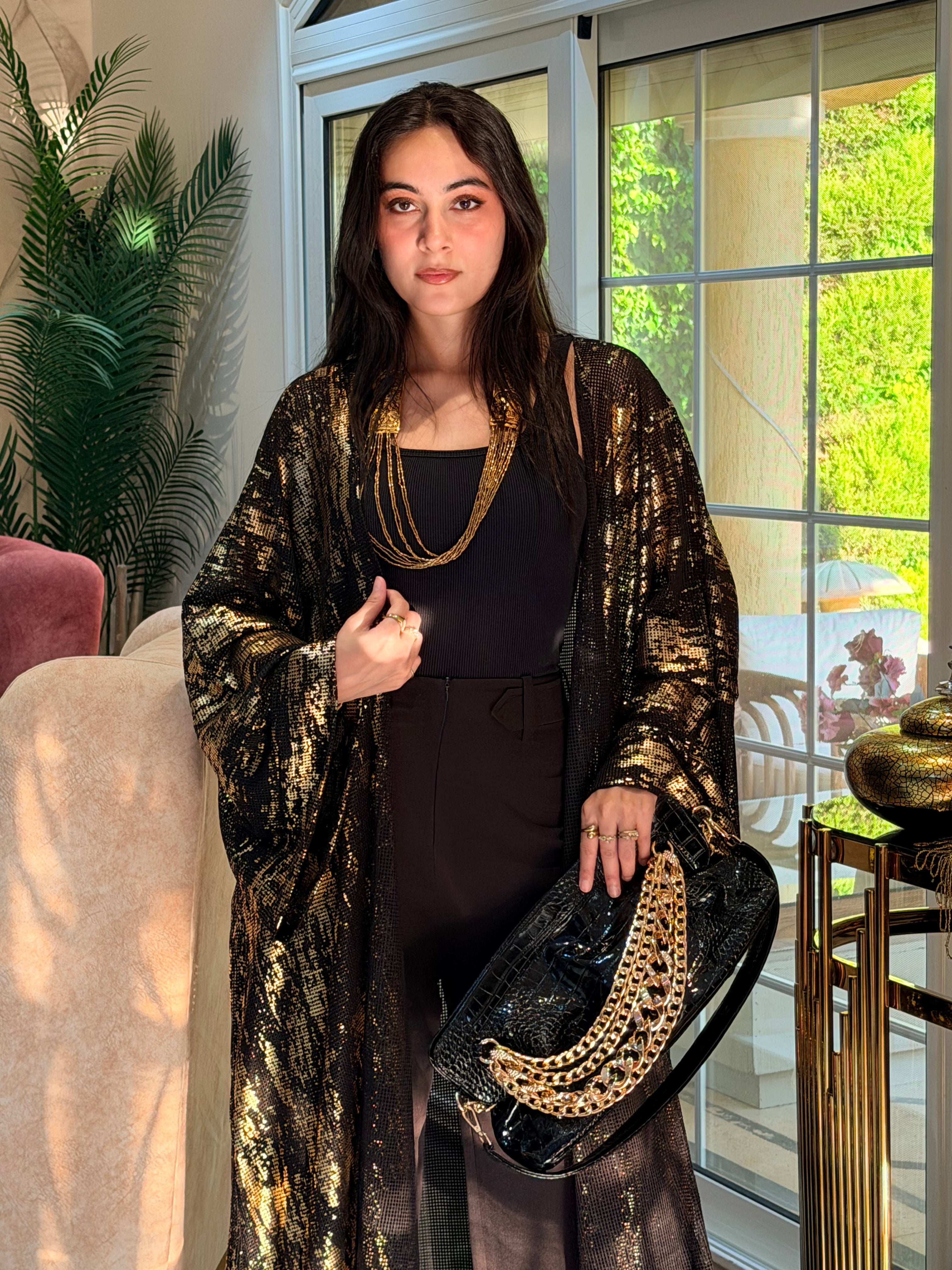 Midnight Gold Shimmer Cardigan