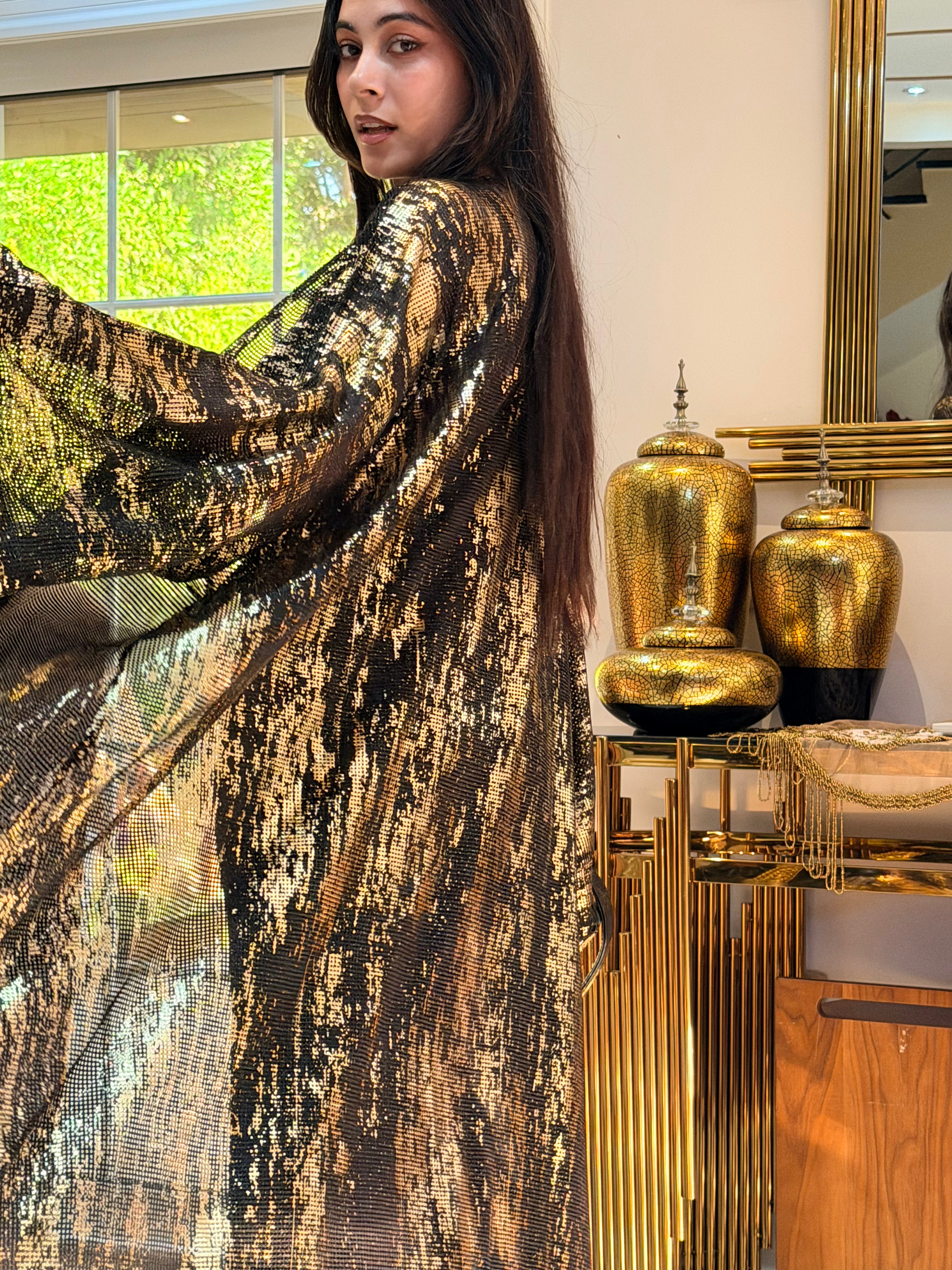 Midnight Gold Shimmer Cardigan