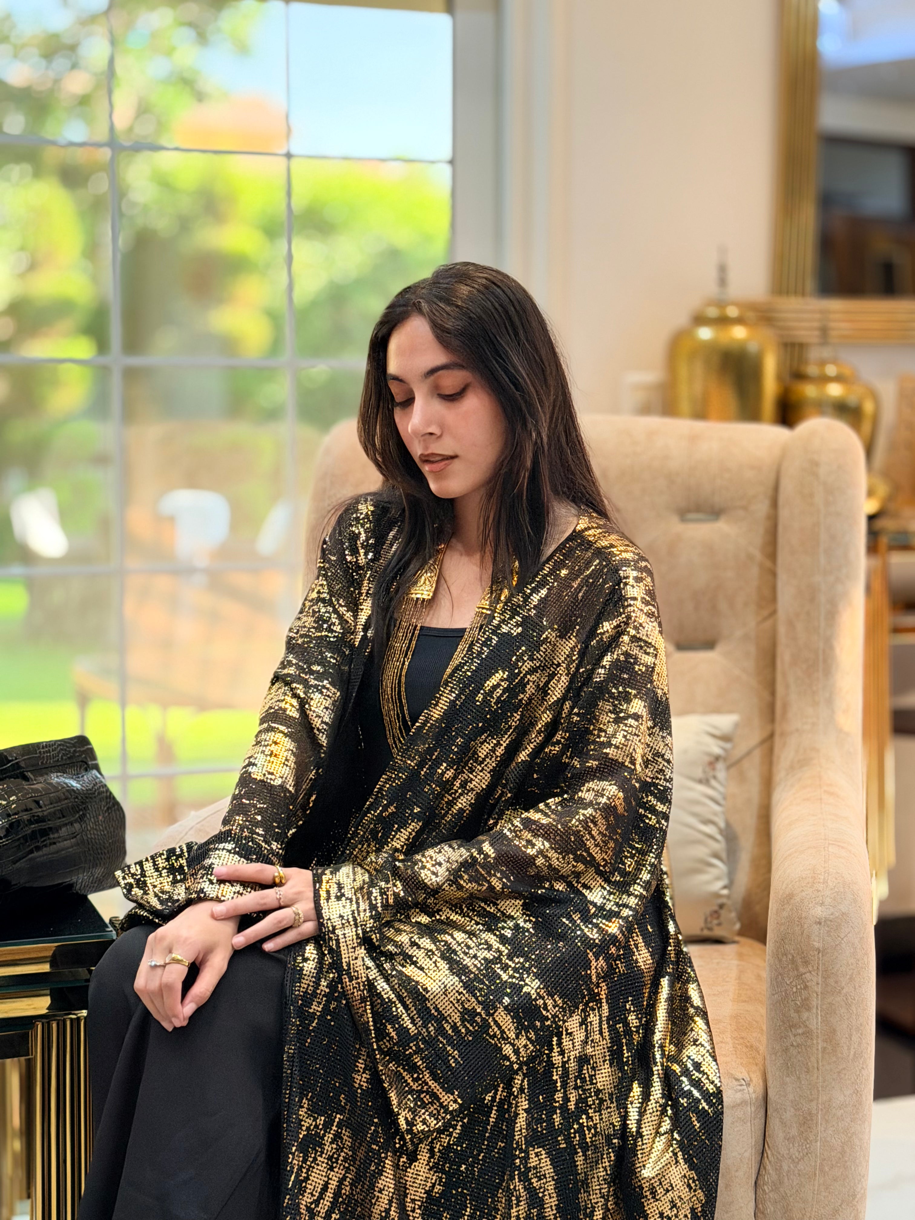 Midnight Gold Shimmer Cardigan