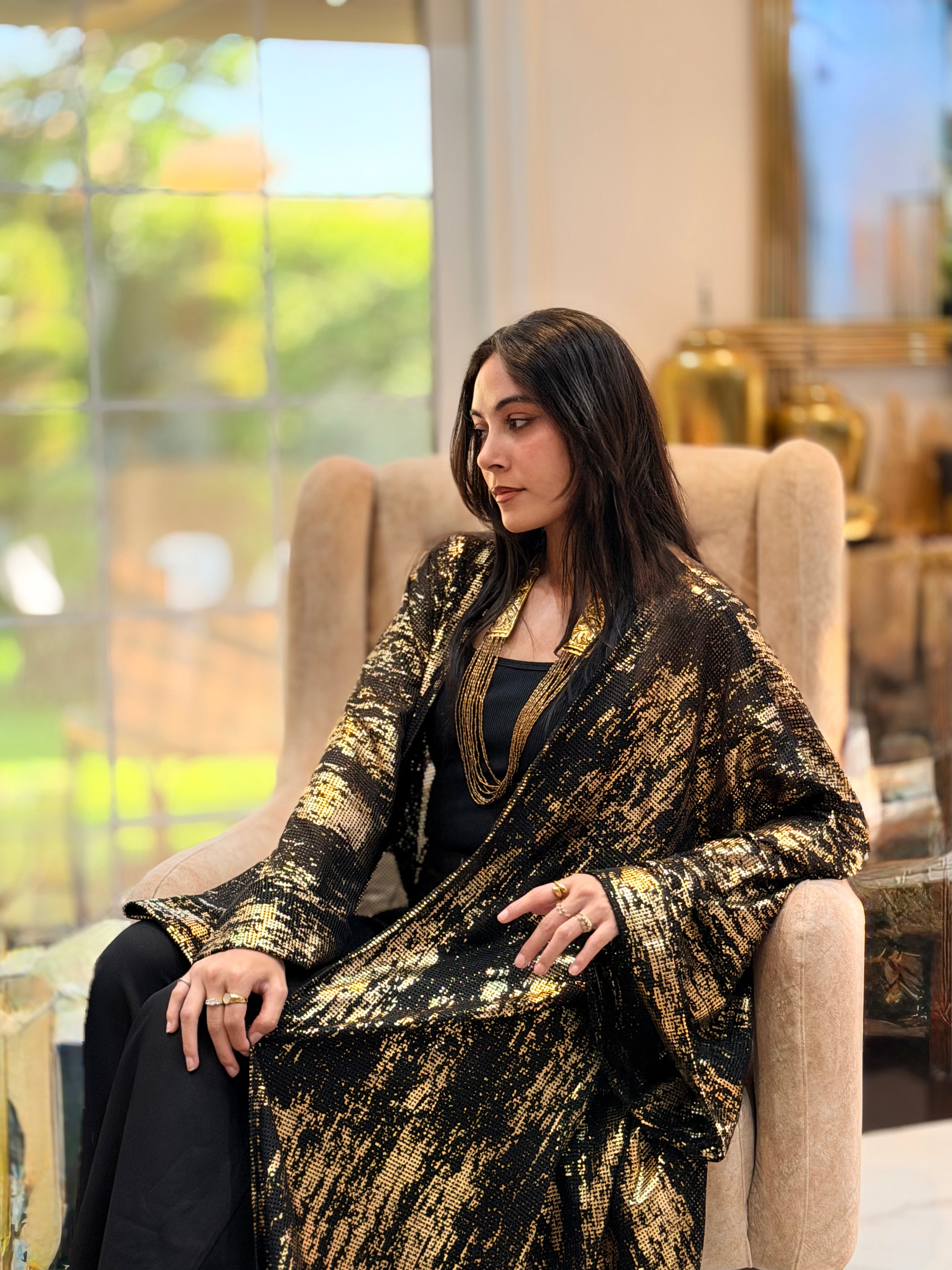 Midnight Gold Shimmer Cardigan