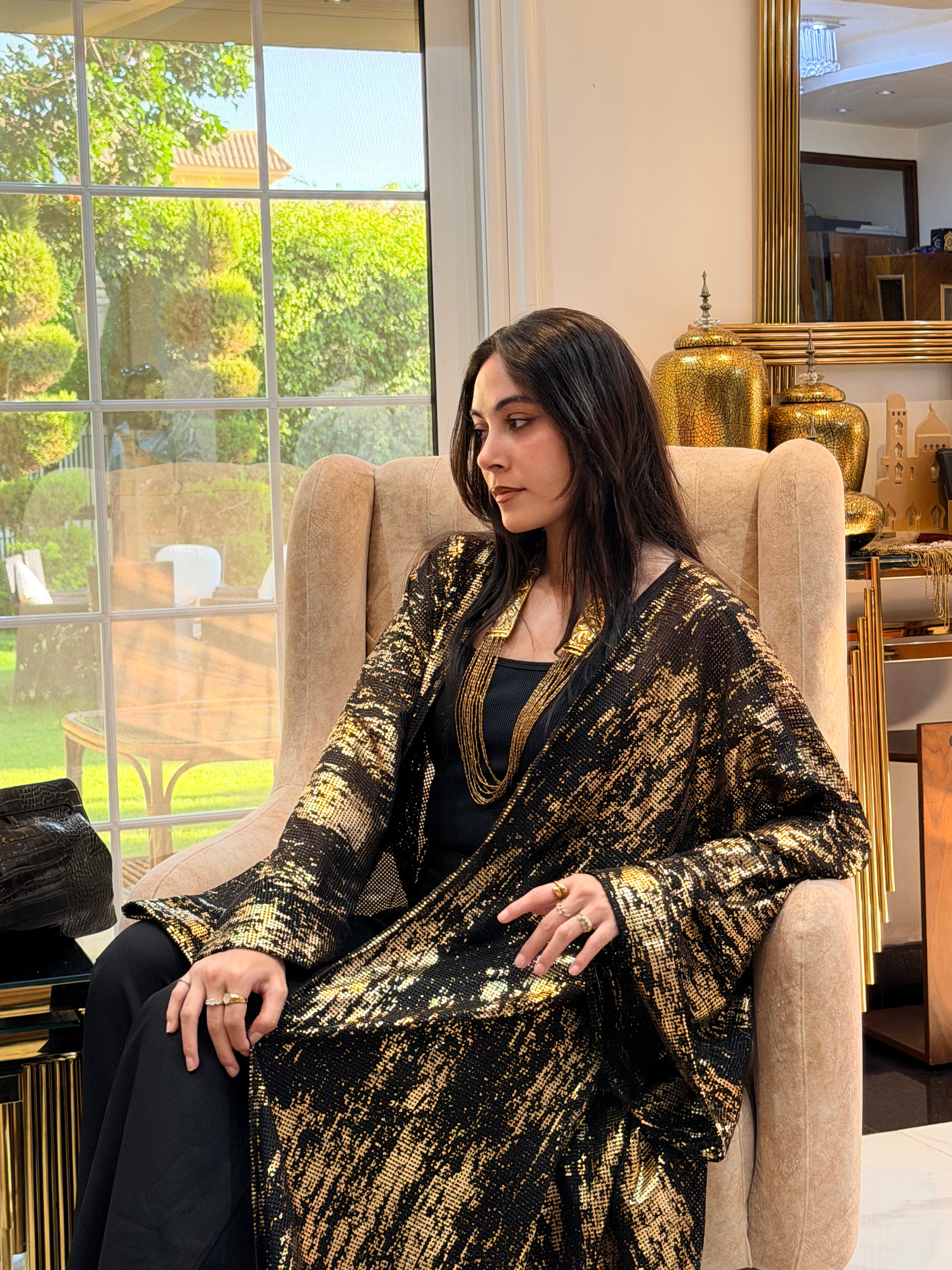 Midnight Gold Shimmer Cardigan