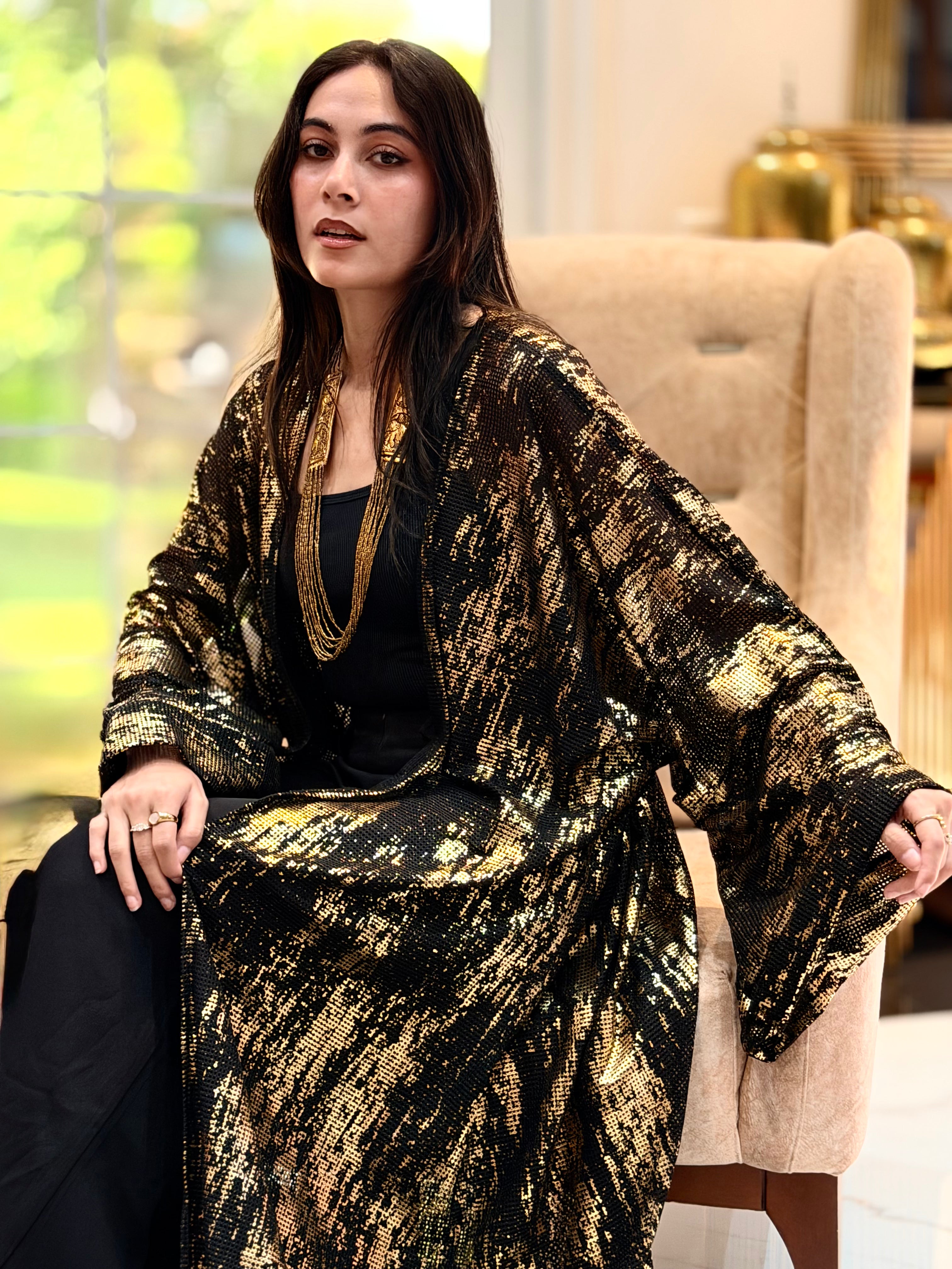 Midnight Gold Shimmer Cardigan