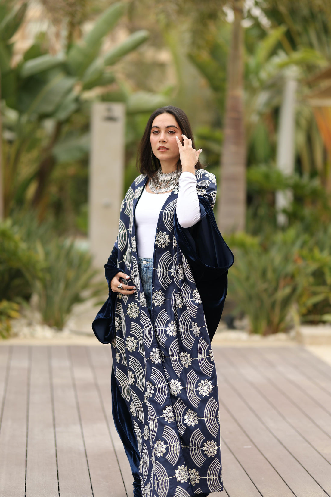 Midnight Blue Velvet Qoftan