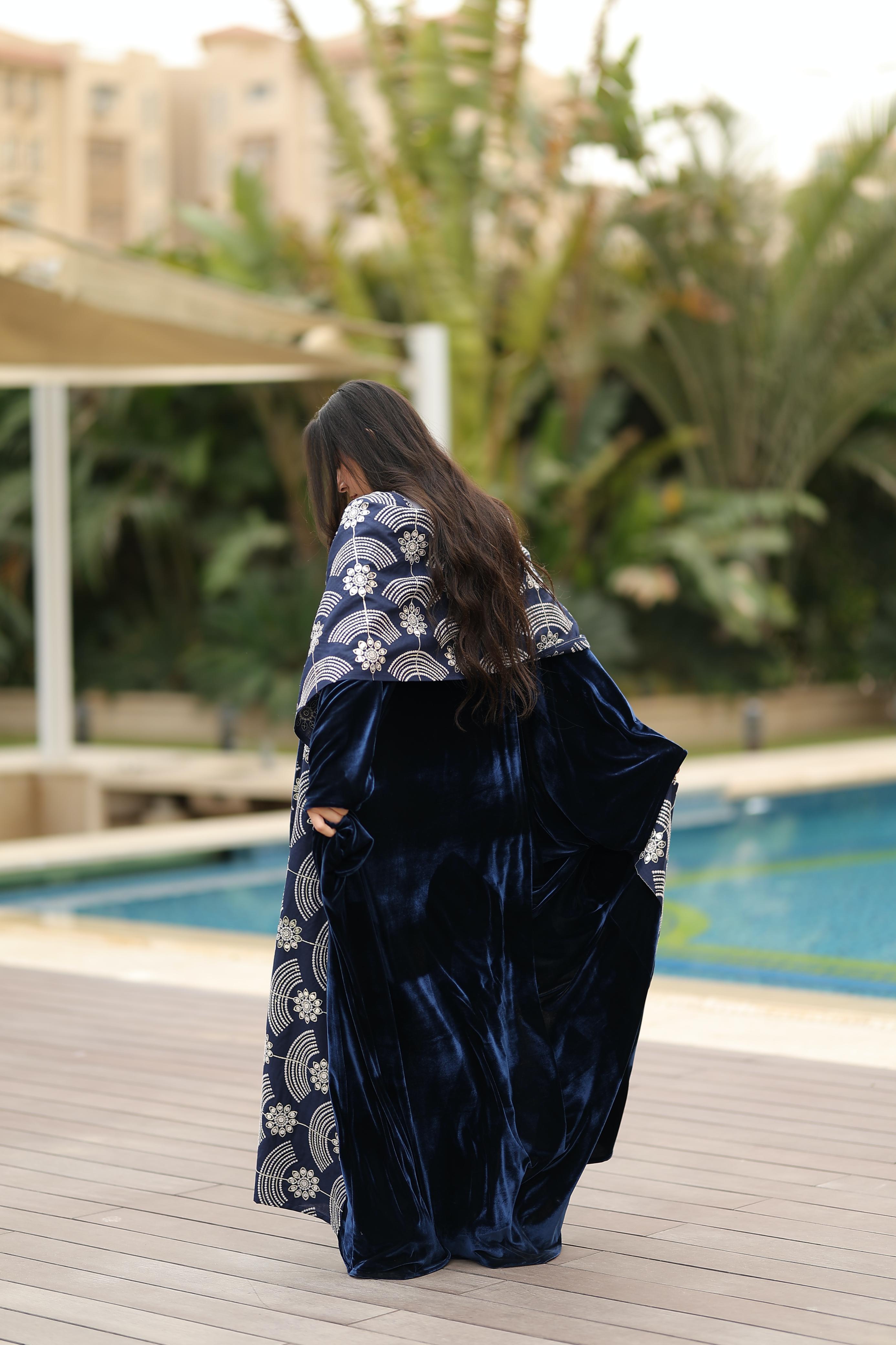 Midnight Blue Velvet Qoftan