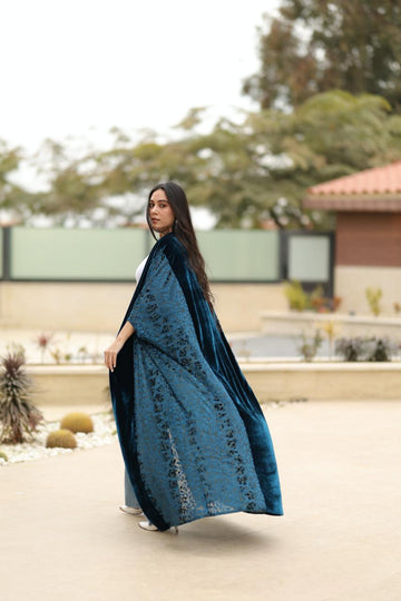 Deep Teal Velvet Qoftan