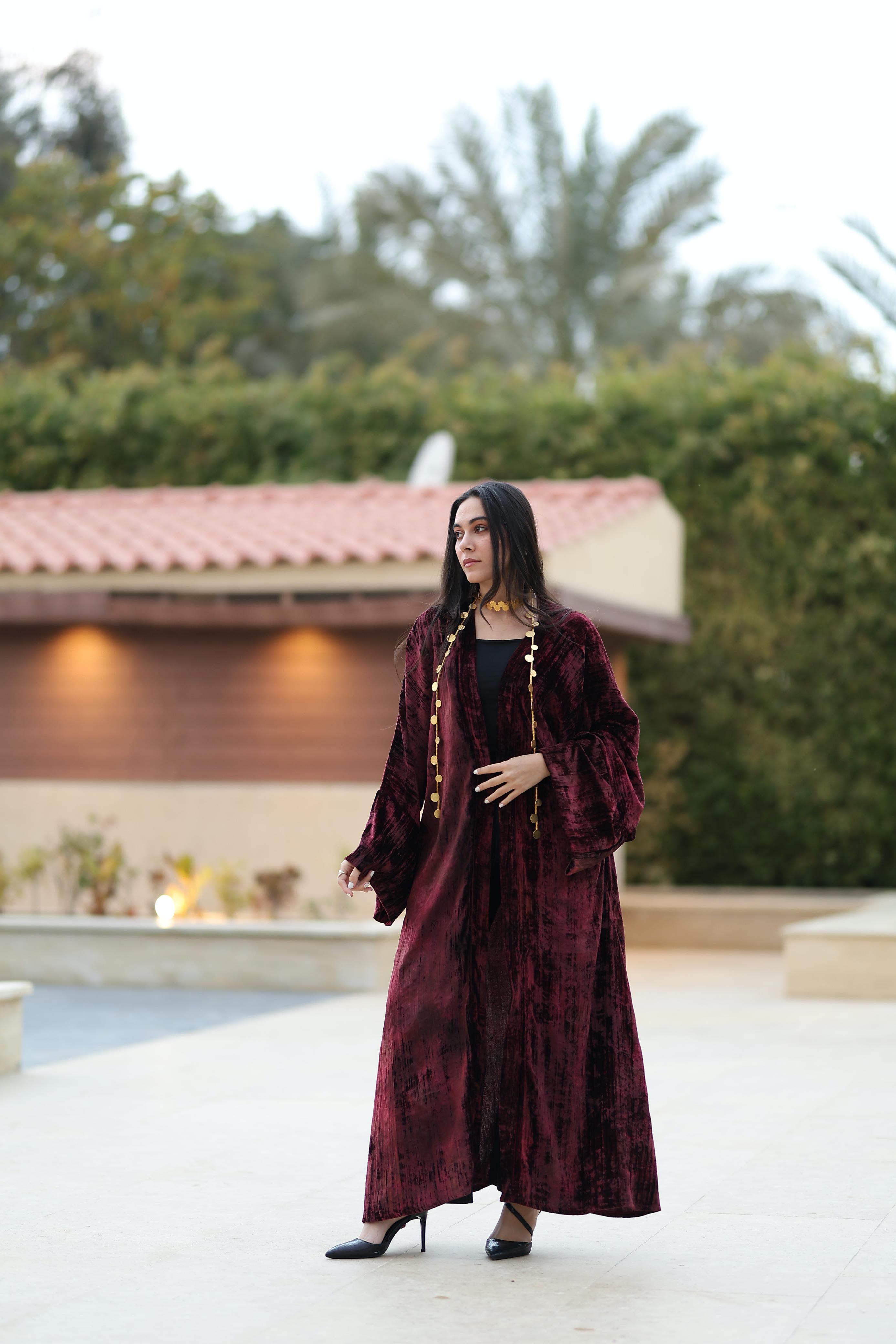 Velvet Heritage Kaftan – A Timeless Statement of Elegance