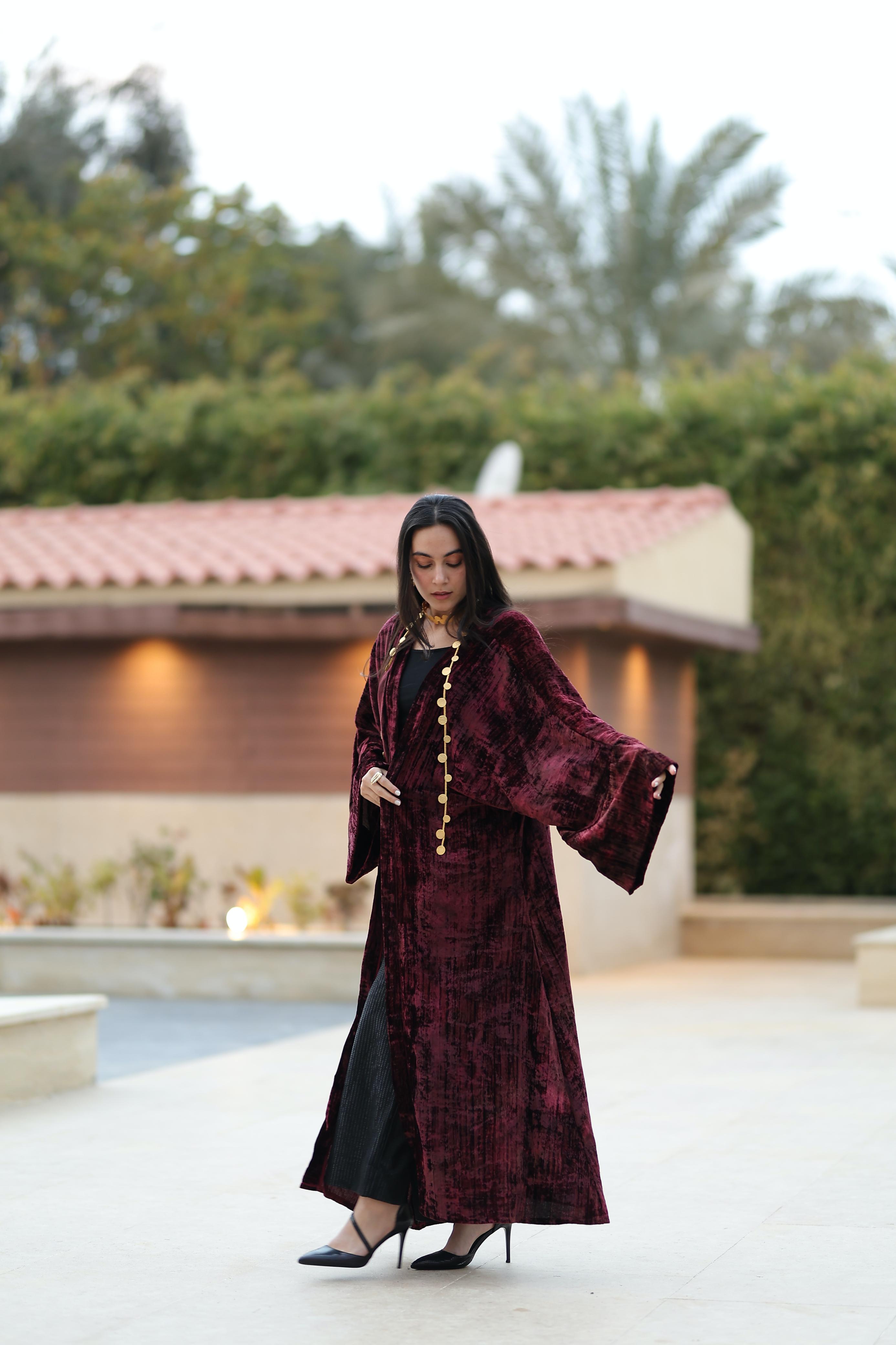 Velvet Heritage Kaftan – A Timeless Statement of Elegance