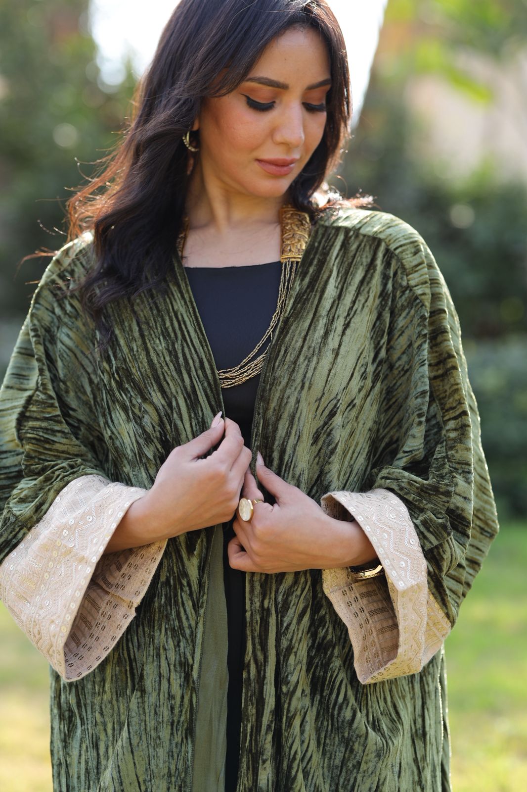 Emerald Aura Velvet Qoftan