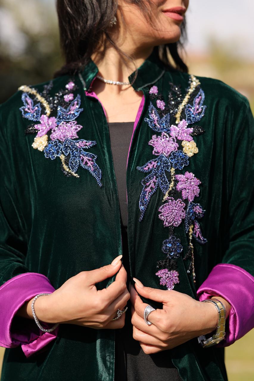Emerald Bloom Velvet Qoftan