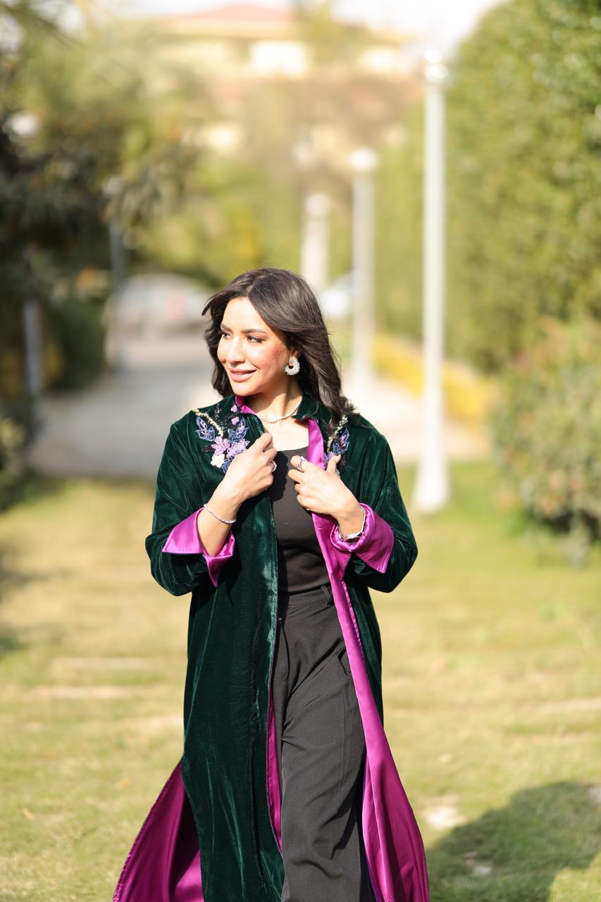 Emerald Bloom Velvet Qoftan