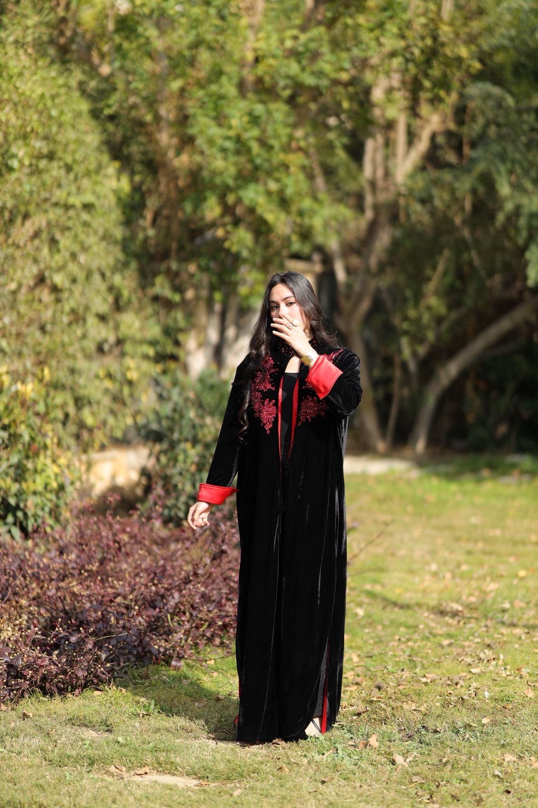 Crimson Noir Velvet Qoftan