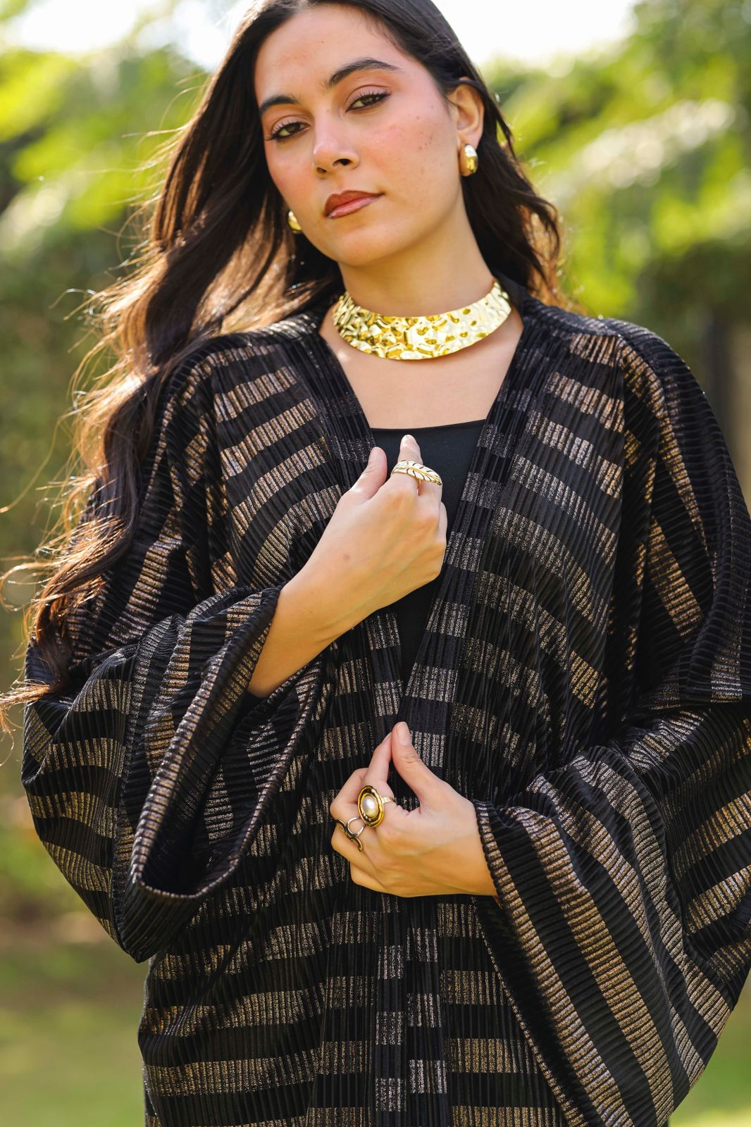 Midnight Stripes Velvet Qoftan