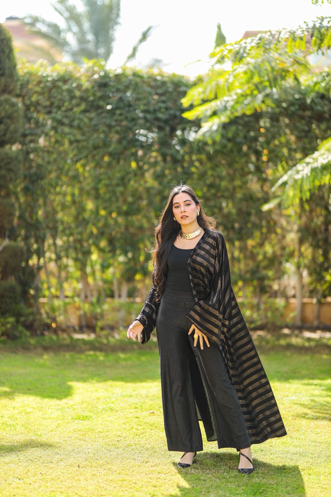Midnight Stripes Velvet Qoftan