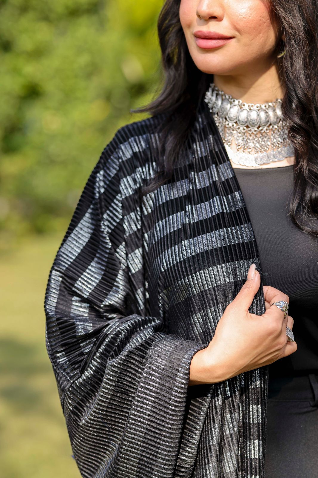 Midnight Stripes Velvet Qoftan