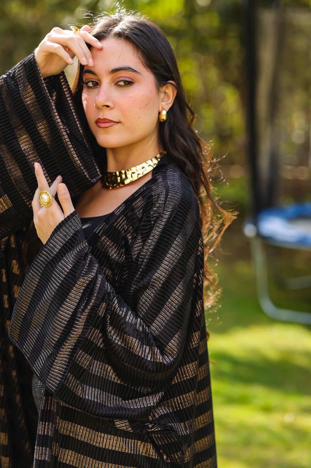 Midnight Stripes Velvet Qoftan
