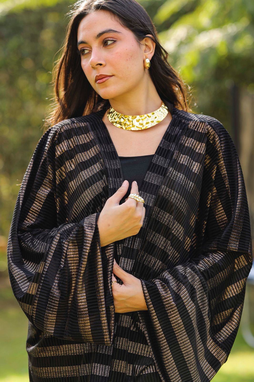 Midnight Stripes Velvet Qoftan