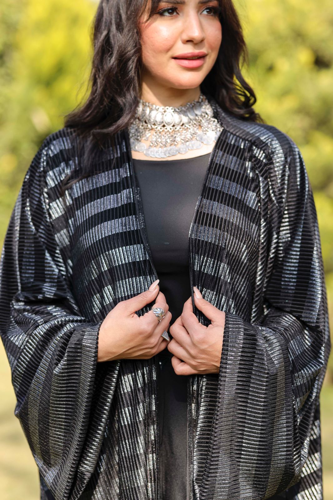 Midnight Stripes Velvet Qoftan