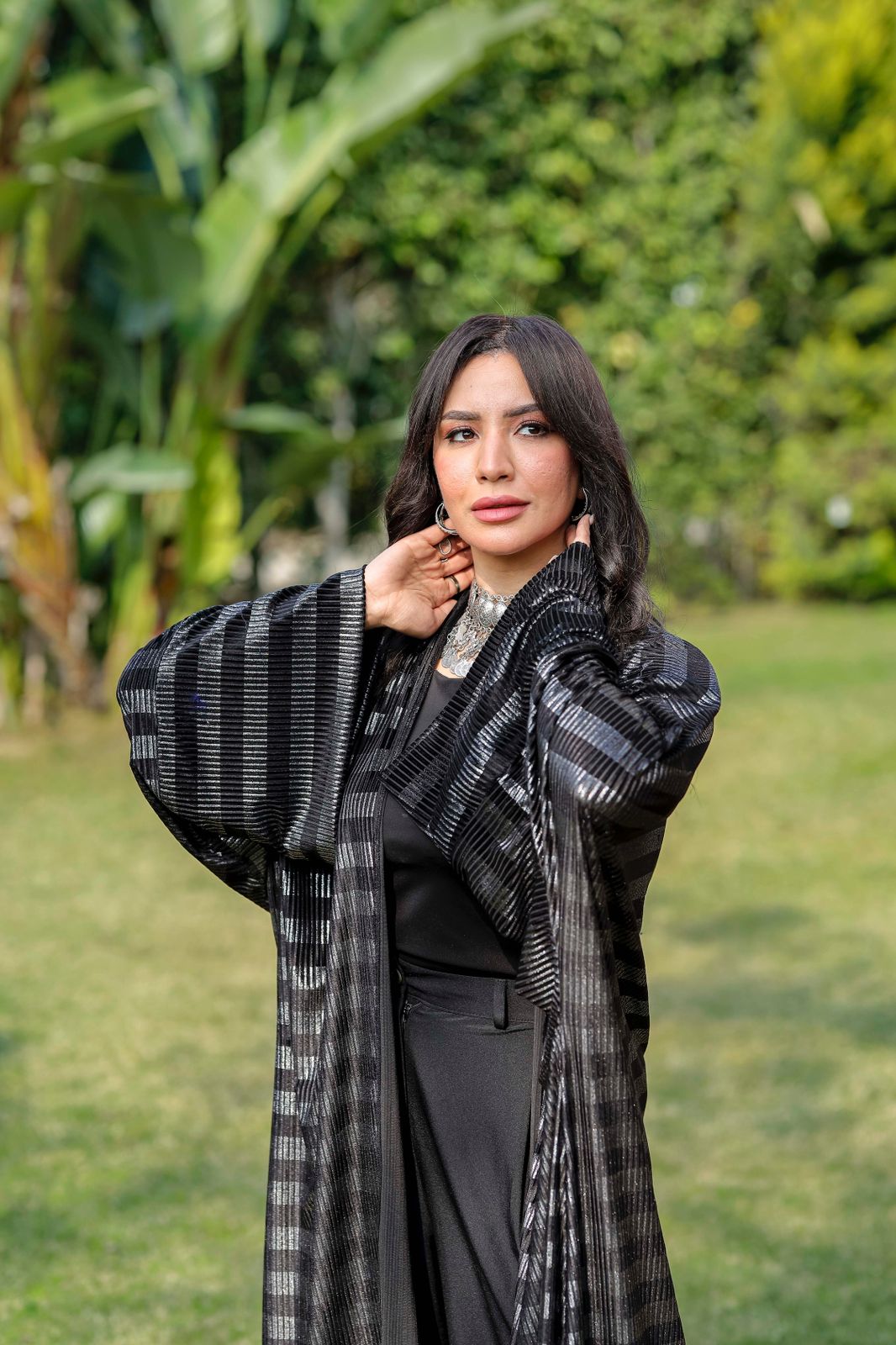 Midnight Stripes Velvet Qoftan