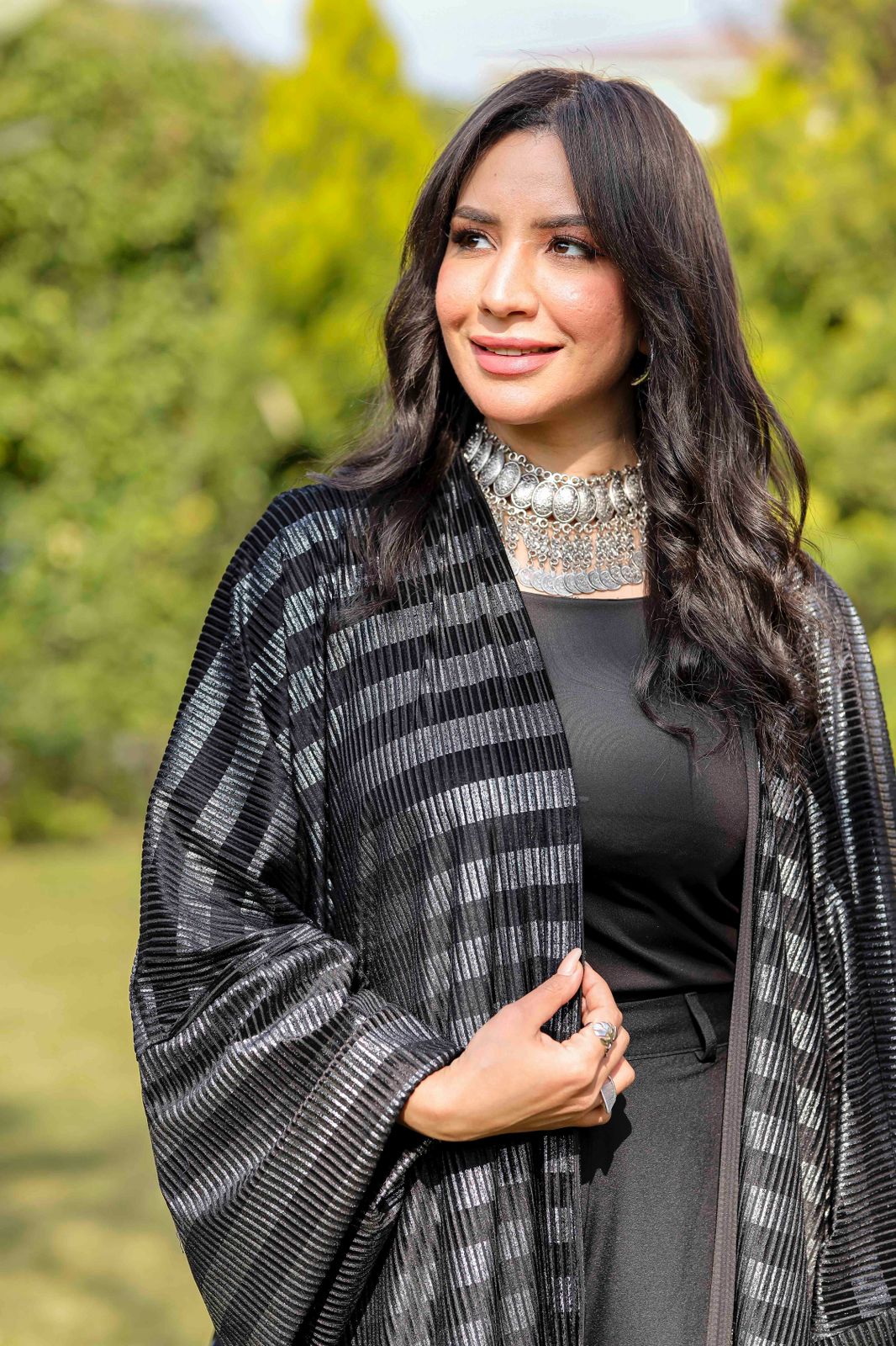 Midnight Stripes Velvet Qoftan