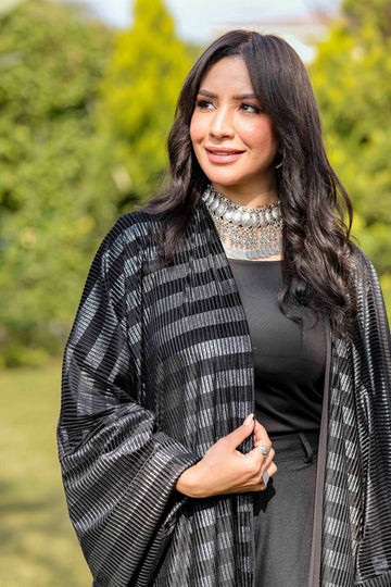 Midnight Stripes Velvet Qoftan