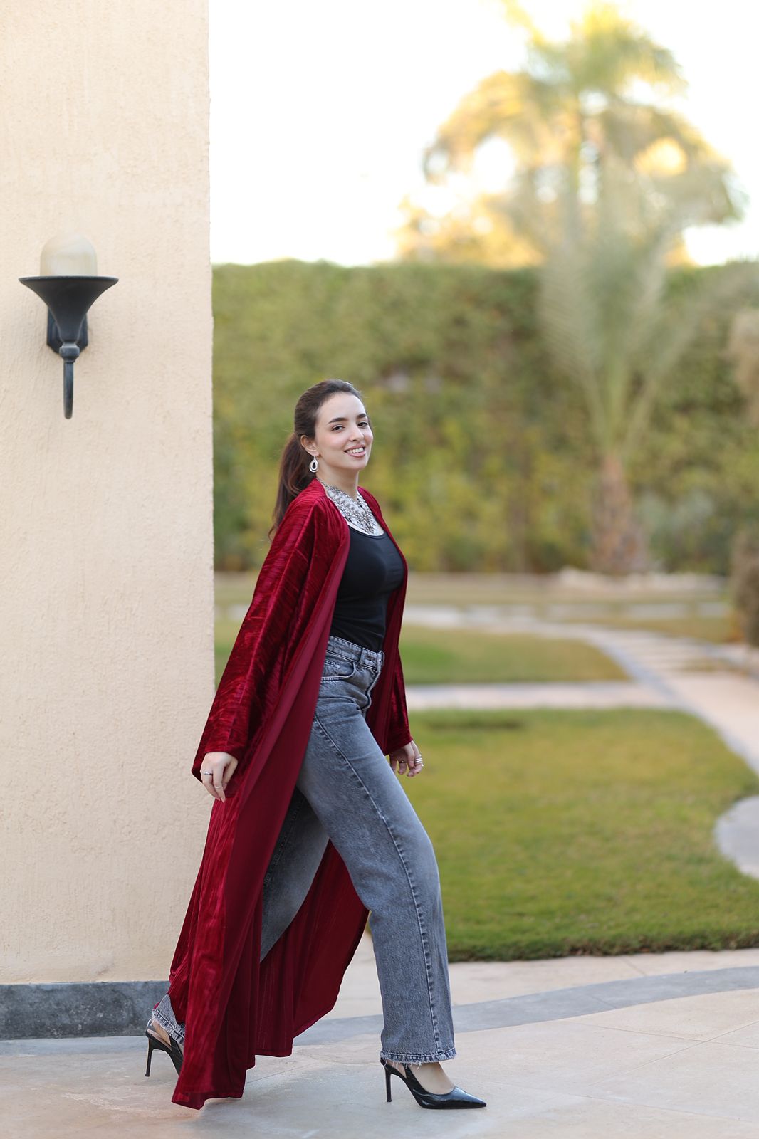 Crimson Velvet Flow Qoftan