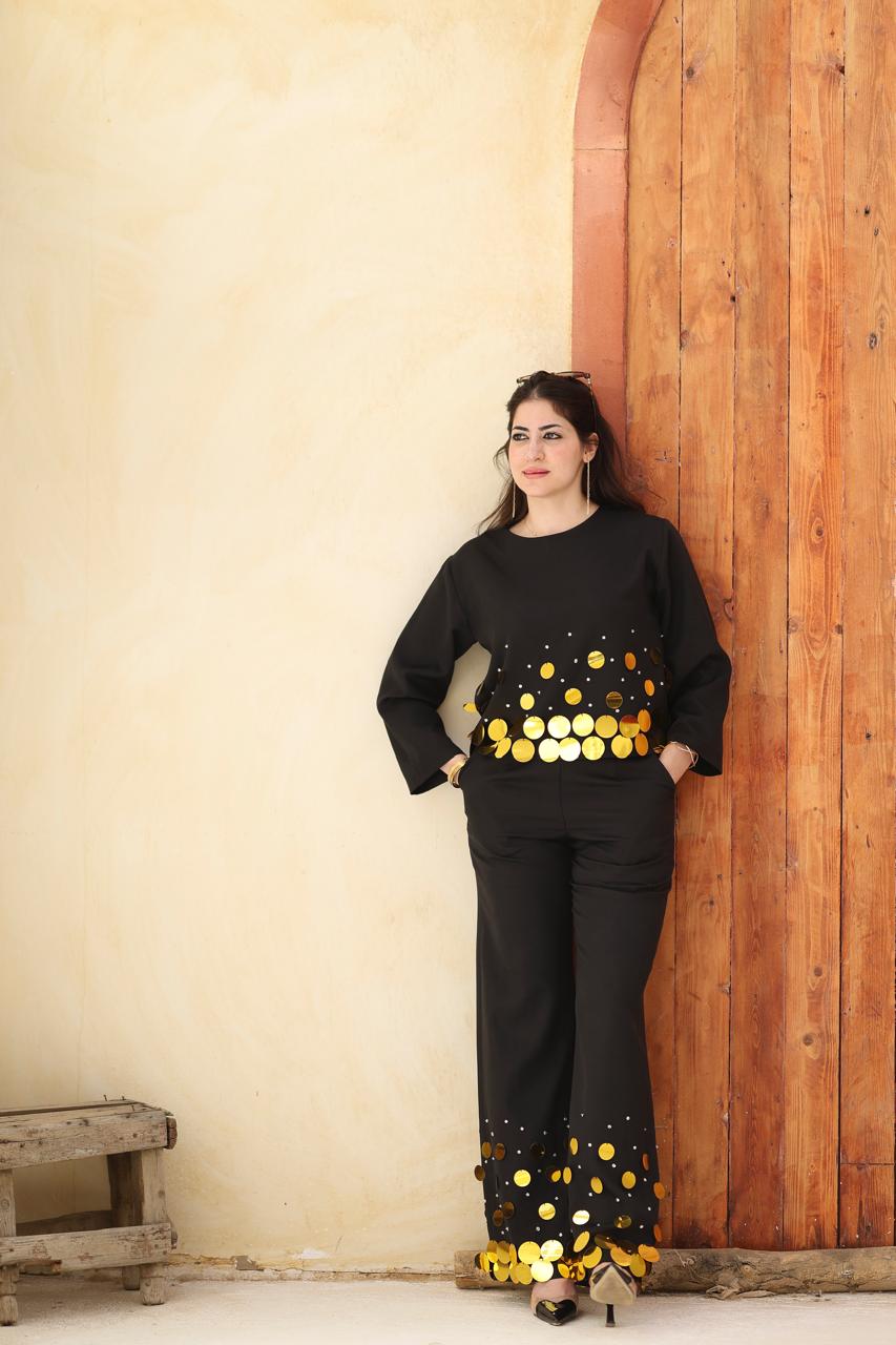 Golden Dots Statement Set – Black Edition