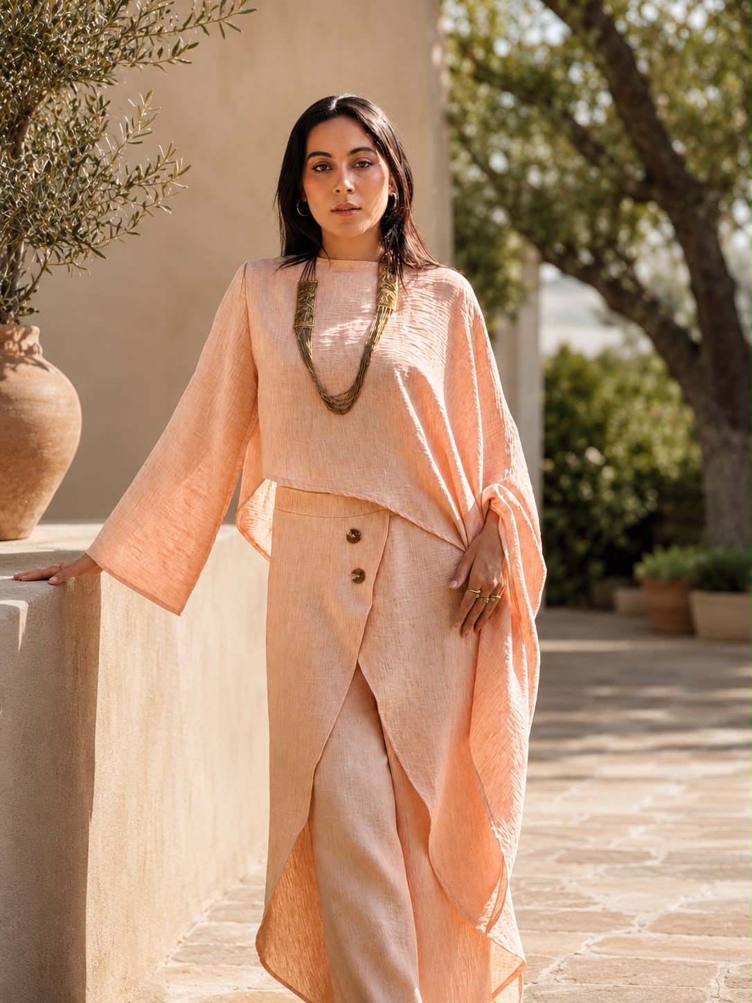 Luna Draped Linen Set