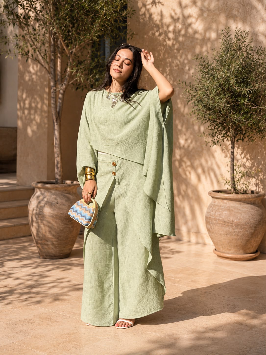 Luna Draped Linen Set