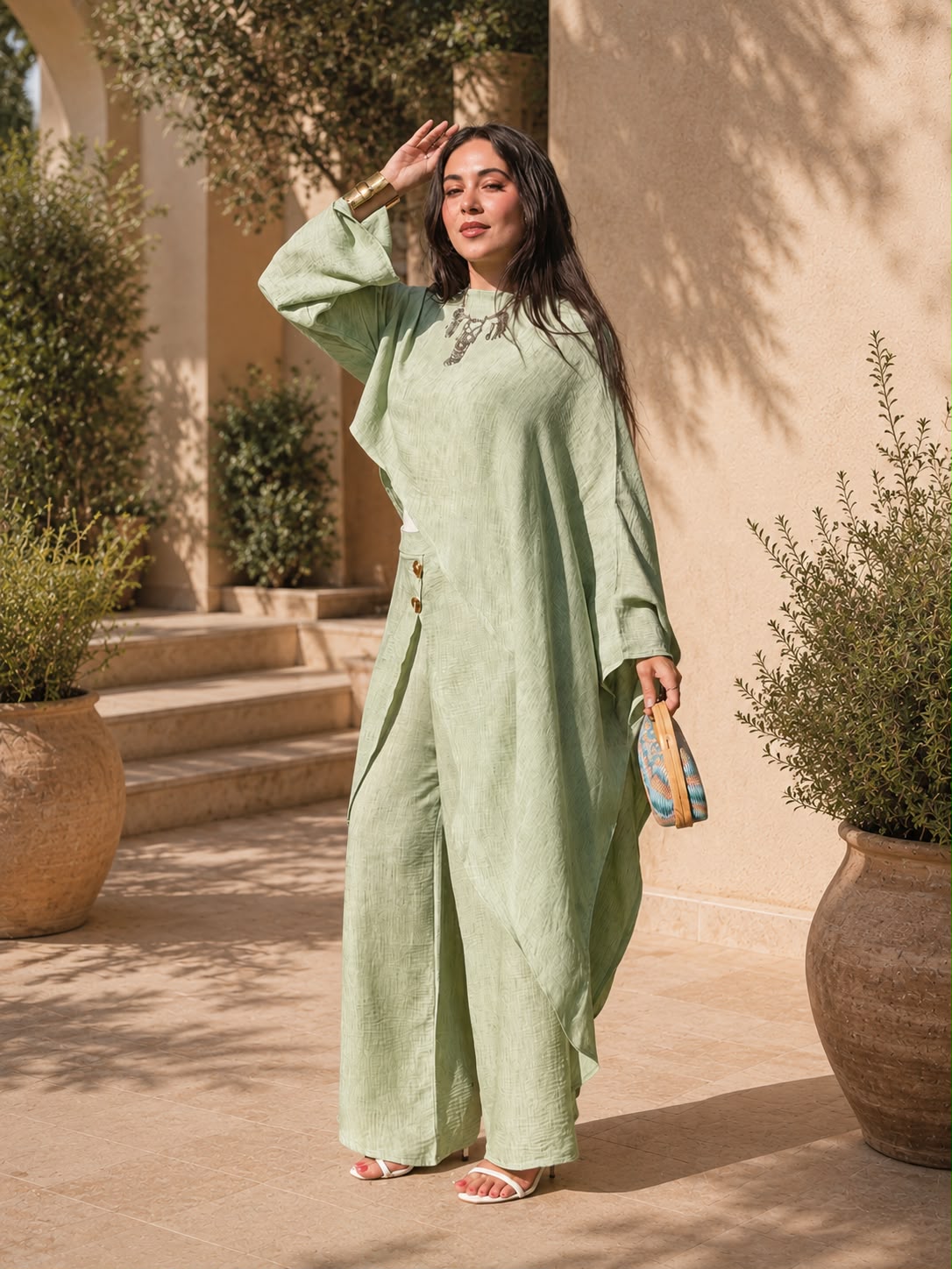 Luna Draped Linen Set