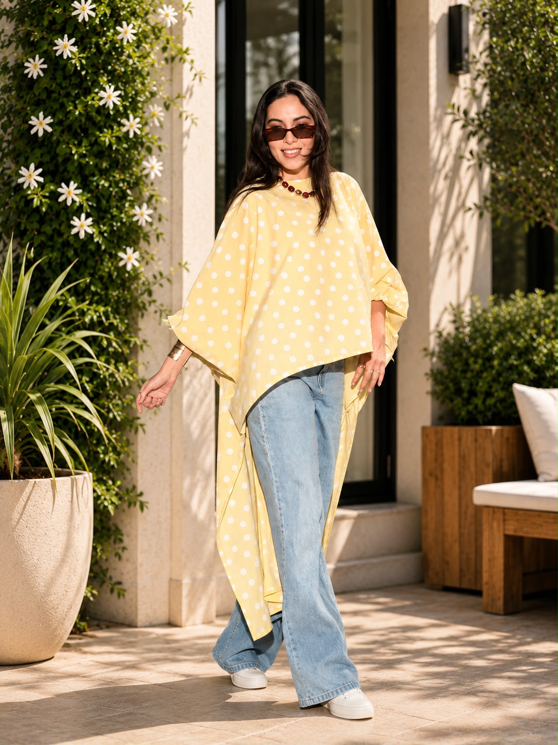 Lemon Polka Flow Tunic