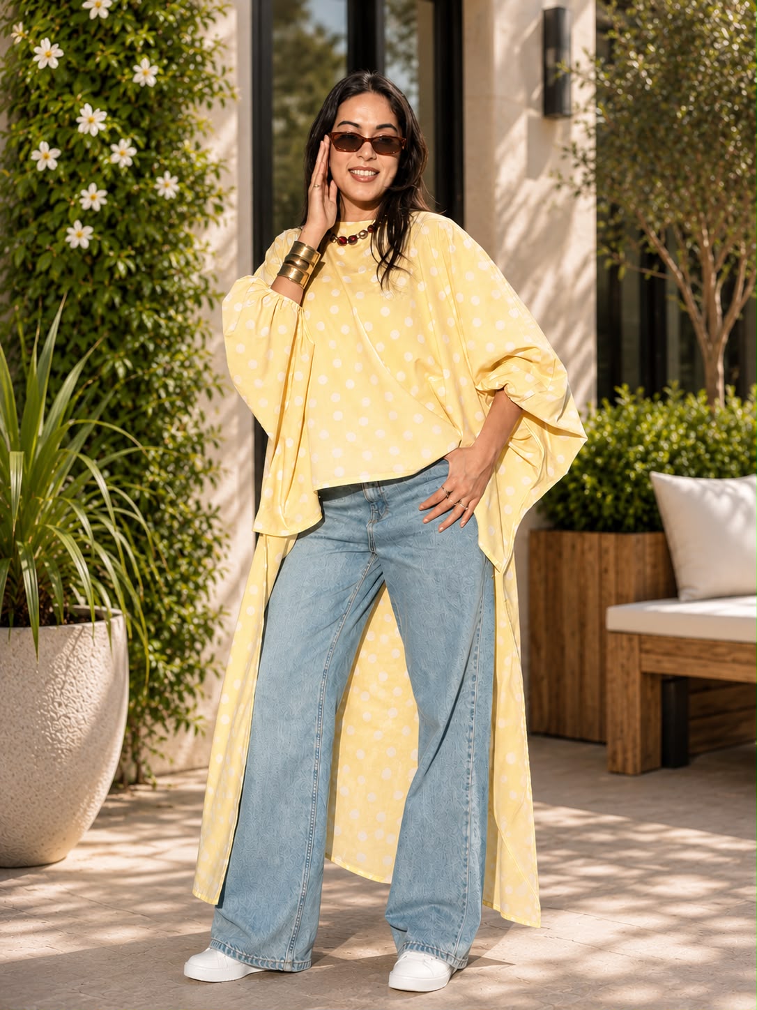 Lemon Polka Flow Tunic
