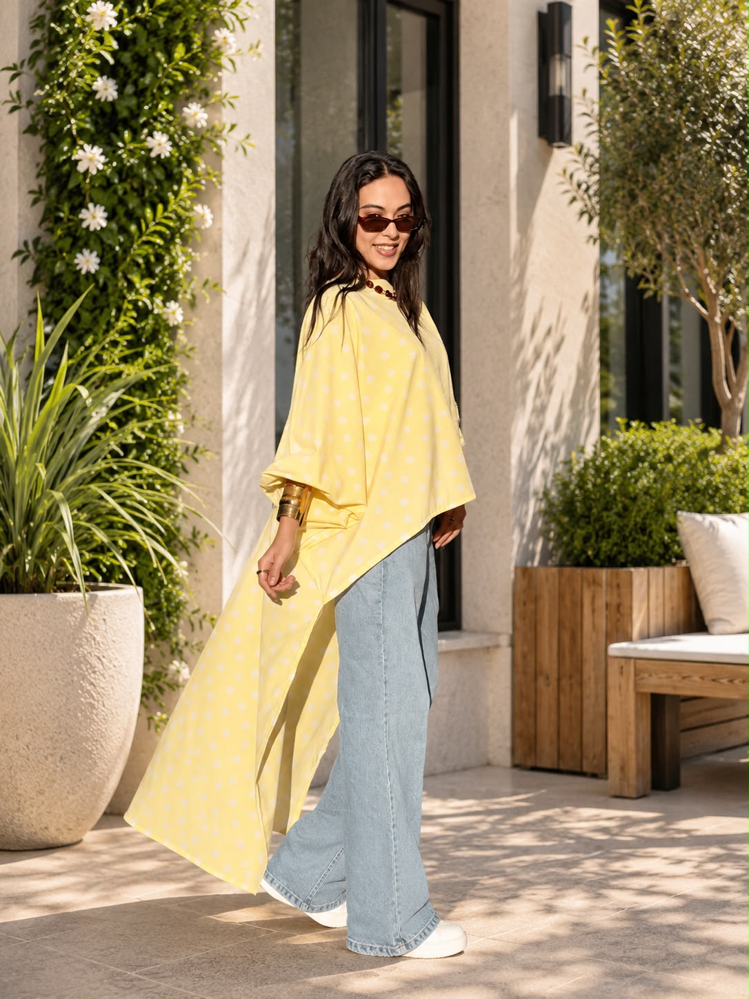Lemon Polka Flow Tunic