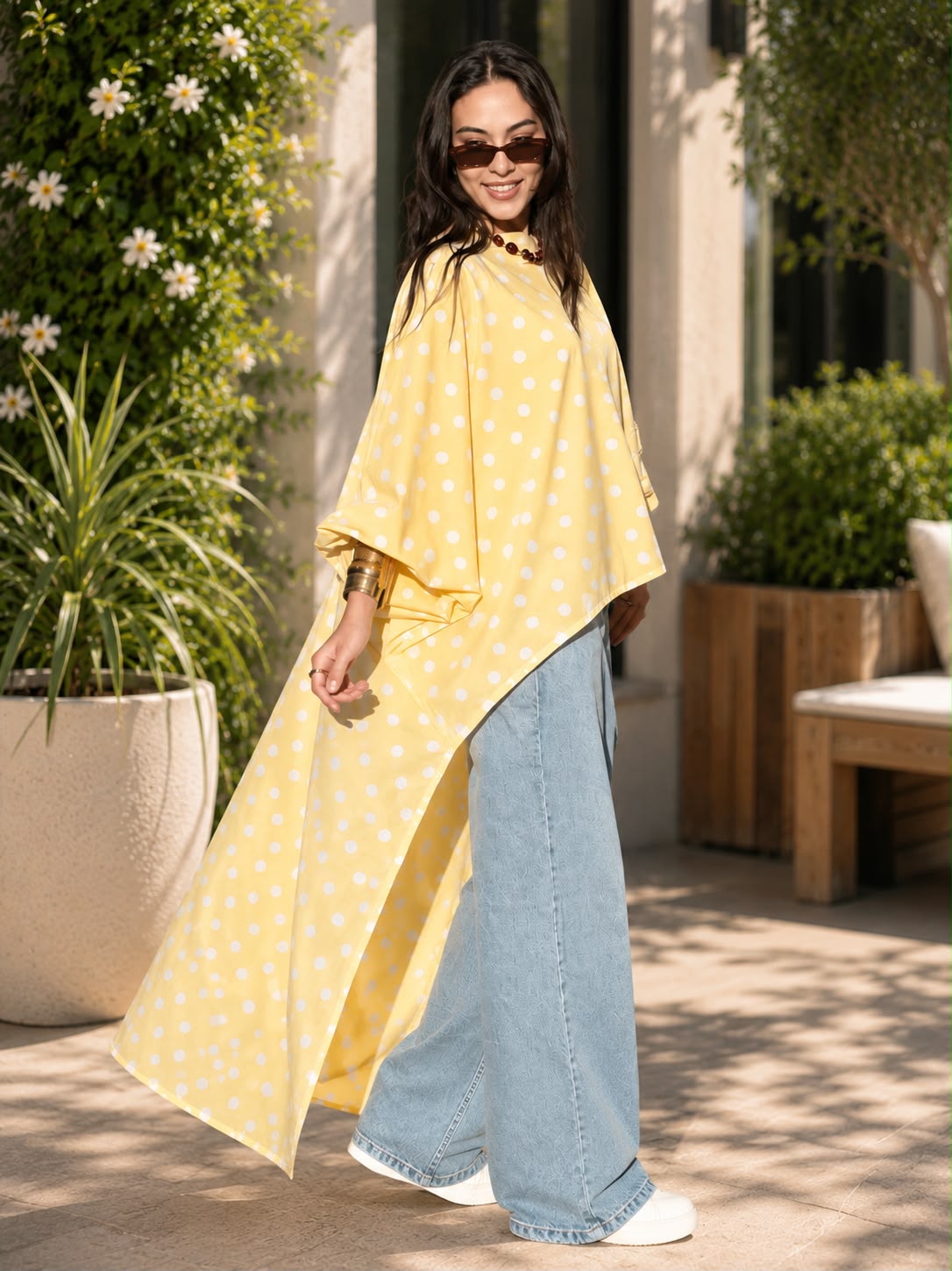 Lemon Polka Flow Tunic