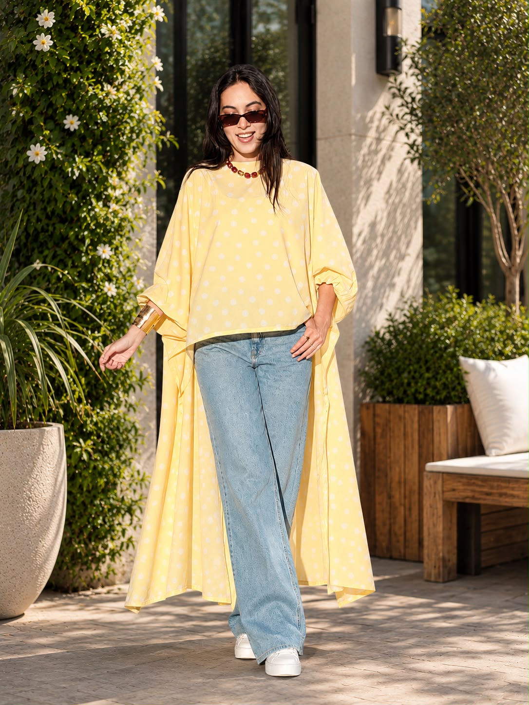 Lemon Polka Flow Tunic