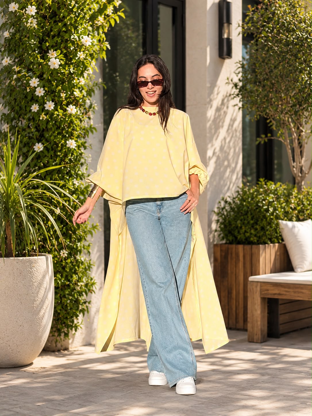 Lemon Polka Flow Tunic