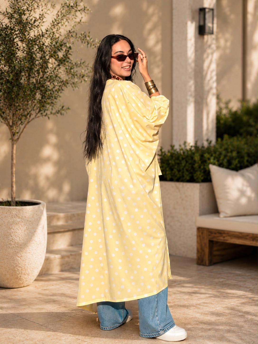 Lemon Polka Flow Tunic