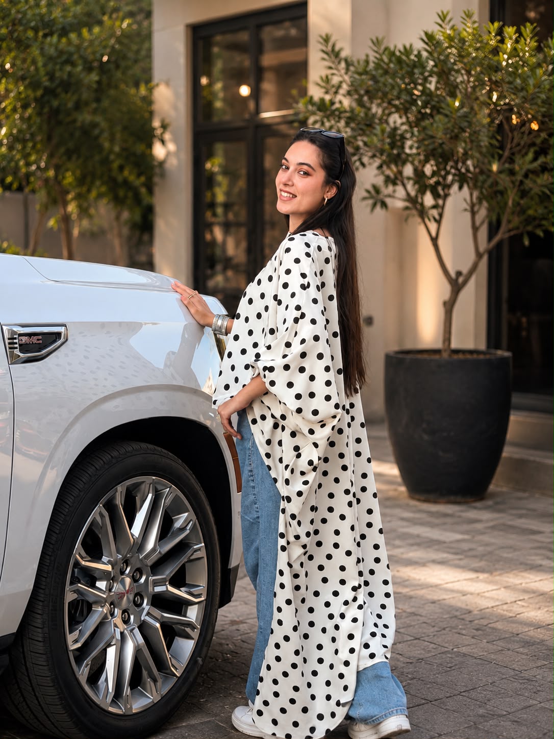 Monochrome Polka Cascade Tunic