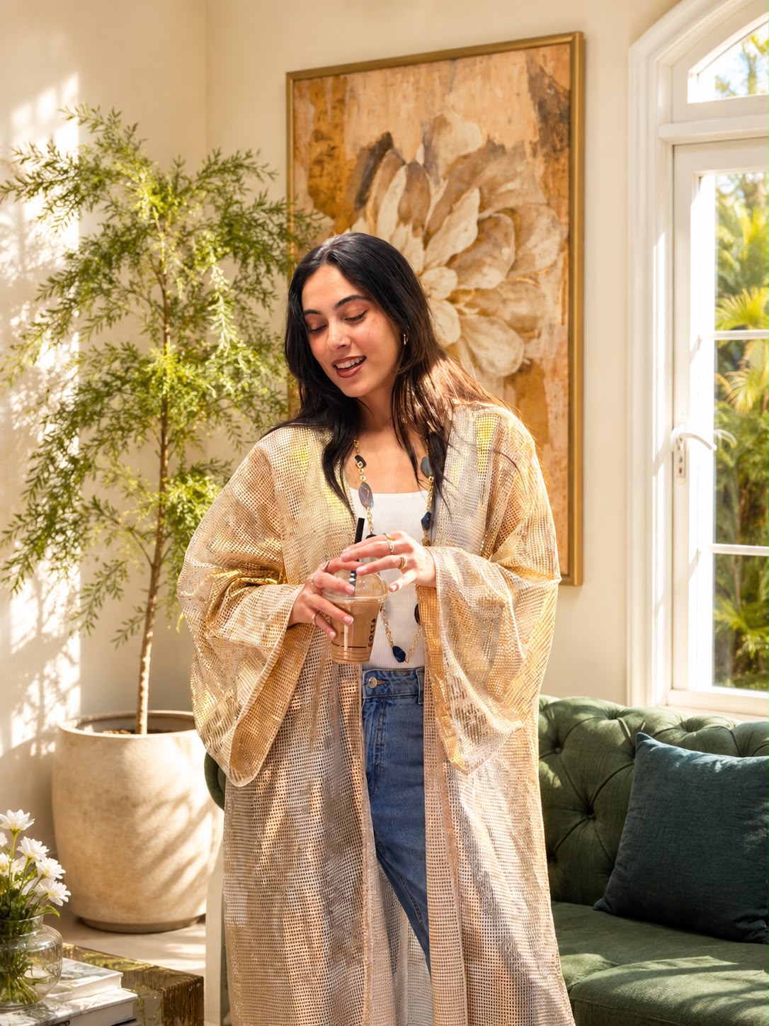 Champagne Gold Shimmer Cardigan